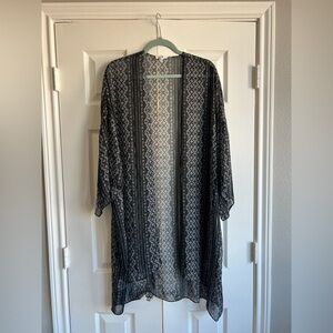 BCBG black and White Sheer Komono Cover Up